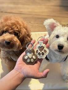 1pc Personalized Fashion Cat Paw Multi-Functional Keychain, Customizable Pet Memorial Hair Pouch, Supermarket Token Coin Storage Pendant, Gift For Pets, Family, Boyfriend/Girlfriend