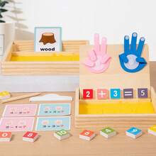 Early Childhood Mathematics Teaching Aids Montessori Two-In-One Finger Operation Sand Painting Game Toy Math Wooden Toys