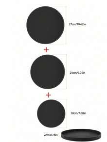 1 szt. Nowoczesna, czarna, okrągła taca ze świecznikiem – wystrój rustykalny, odpowiednia do domu, kuchni i łazienki – idealna do kawy, herbaty lub eksponowania przedmiotów, klasyczna struktura, idealna taca świąteczna