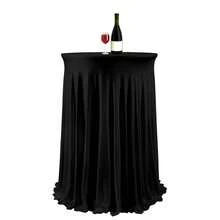 Khăn trải bàn cocktail co giãn 24/32 inch, khăn trải bàn tròn cho quầy bar cao, khăn trải bàn kiểu váy hè dệt kim, thiết kế rủ mềm mại, khăn trải bàn co giãn cho phòng tiệc và quầy bar. - Nhiều màu - Xem 14