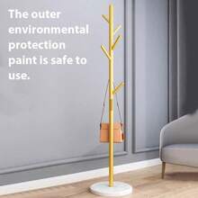 Moderne freistehende Kleiderstange aus Marmor und Schmiedeeisen - schlichtes schwarzes minimalistisches Design mit mehreren Haken, stabiler Metallorganisator für Schlafzimmer, Eingangsbereich, Heimorganisation - zeitgenössische Ästhetik, Kleiderorganisator, Eingangsbereichsverbesserung, elegantes Design, langlebige Konstruktion, Heimdekoration - Weiss - Übersicht 2