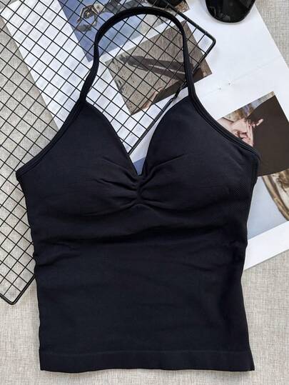 Dámská sportovní podprsenka na jógu bez rukávů, cvičební crop top, strečový fitness, aktivní oblečení, prodyšná vesta