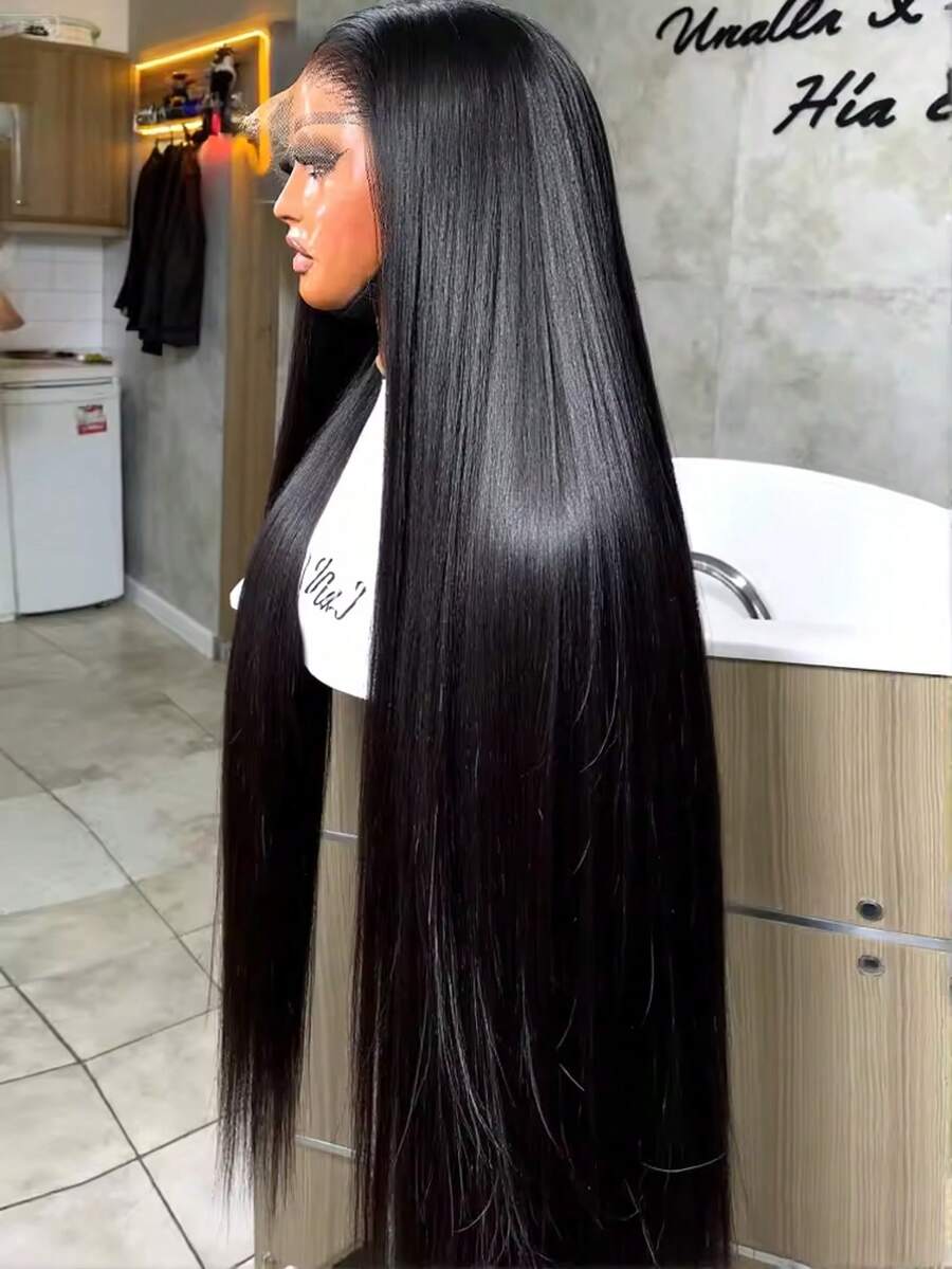 42 Inch 200% Density Bone Straight Lace Front Wigs Human Hair 200% Density 13x6 HD Lace Frontal Wigs For Women Human Hair Lace Front Wigs - Natural Black - View 1