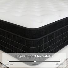 King Queen Full Twin Size Mattress,Memory Foam And Innerspring 12/14 Inch Hybrid Mattresses Bed Medium In A Box - Đen và trắng - Xem 7