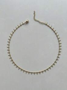 1 pieza Collar de borla de acero inoxidable Collar dorado que no se mancha para mujer Gargantilla dorada Cadena exquisita para la clavícula Collar de boda Joyería para mujer