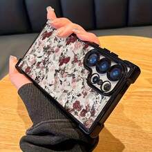 Una funda de teléfono floral diseñada para Samsung S25 ULTRA/S25/S24 Ultra/S24, también adecuada para S23/S23 FE/S23 Ultra/S22.Esta funda transparente tiene una función de protección de marco de lente, hecha de material TPU electrochapado, adecuada para que todos la usen. - Colores mixtos - Ver 5