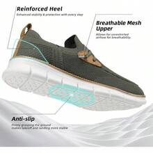 Mens Casual Loafers Shoes Slip On Fashion Walking Dress Sneakers Business Oxfords Work Lightweight Soft Sole Zapatos-20256688 - 綠色 - 查看 11