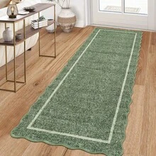 Modern Home Decor Simple Living Room Area Rug Non Slip Thin Bordered Entrance Runner Rug Non Shedding Low Pile Mat Throw Rug Easy To Clean Stain Resistant Carpet Printed Washable Soft Floorcover For Dinning Room Kitchen Laundry Bathroom Bedroom - Xám Xanh Lá Cây - Xem 2
