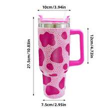 Vaso De 40oz Acero para café, taza grande, taza de viaje con tapa, aislamiento al aspiradora, bebidas calientes y frías, pajita y cepillo de limpieza, taza de viaje isotérmica de acero inoxidable reutilizable con diamantes Taza isotérmica de acero inoxidable / hervidor al vacío de acero inoxidable degradado en varios colores, como regalo navideño para novias, familias,Vaso de 40 oz con asa Nuestra botella de agua con asa es un regalo perfecto para aniversarios de bodas, cumpleaños, Día de San Valentín, Día del Padre, Día de la Madre, graduación, Acción de Gracias, Navidad, etc. - Rosa leche-rosa leche - Ver 9