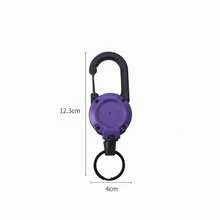 Llavero táctico con cremallera automática para exteriores, broche multifuncional con colgante, estuche retráctil de acero de 23.6 pulgadas, adecuado tanto para hombres como para mujeres, herramienta antirrobo multifuncional, portaplacas táctico, apto para actividades de camping, pesca, caza y golf.