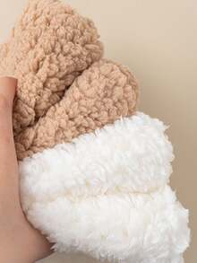 1pair Women's Autumn And Winter Thick Plush Leg Protection Socks, Warm Mid Tube Pile Socks, Outdoor Warm Plush Sock Covers Leg Covers, Snow Boots Short Tube Socks