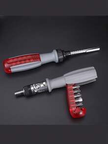 10-In-1 Manual Ratchet Screwdriver Set - Heavy Duty Metal Tool Kit With Rotating Head And Hidden Bit Slots, No Power Or Battery Needed For Use In Tight Spaces, Stylish