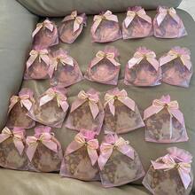 2025Organza Gifts Bags Sets Of 50 Drawstring 4x6 Inch Pink For Baby Shower,Girl Birthday,Party Favors,Wedding,Bridal Shower,Graduation,Halloween,Bulk Sheer Fabric Mesh Tie Sack For Jewelry,Candy - 粉色 - 查看 7