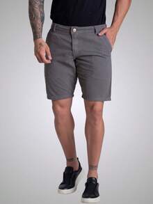 Men's Social Bermuda Shorts Classic Twill Tailored Twill Colorful Denim - Xám - Xem 12