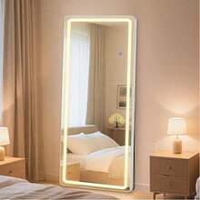 Sweetcrispy LED Full Length Mirror, 26"X 71" Floor Stand Mirror With Dimmable Light, Wall Mounted For Bathroom,Bedroom, Living Room, Entryway - 查看 2