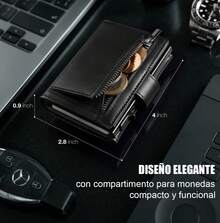 Billetera Tarjetero Hombre,Carteras para Caballero,Carteras para Caballero Rfid,Regalos para Hombre - Marrón - Ver 4