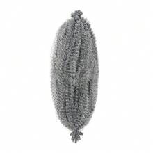 6 Packs African Kinky Wavy Hair Extensions, Springy Afro Kinky Coily Hair Extensions, Pre-Stretched Crochet Locs Hair Extensions - Gray Ombre - View 15