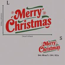 1pc/2pcs/3pcs Christmas Happy Heat Transfer Stickers - Vibrant Red And Green Snowflake Patterns, Washable DIY Stickers For Clothes, Accessories, Bags, Pillows, Holiday Decorations, Outdoor Christmas Decor