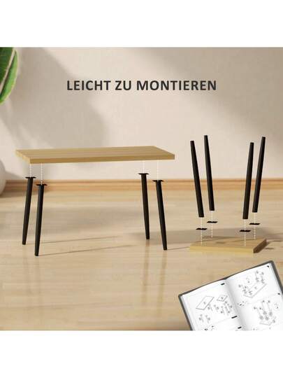 Coffee Tafel Set Of Side Tables Steel Frame, Living Room Bedroom Natural view 6