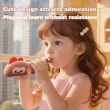 1 طقم لعبة هارمونيكا للأطفال، لعبة تعليمية مبكرة محمولة، آلة موسيقية شفوية، بوق للأطفال، تمرين النفخ والشفط لتمرين سعة رئة الطفل، آلة موسيقية، لعبة هدية (ألوان الملحقات عشوائية)