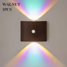 Wiederaufladbare LED Bewegungssensor Nachtlicht, Induktionslampe, LED Wandleuchte - Auto Ein/Aus, Batteriebetrieben (1200mAh) für Schlafzimmer, Flur, Treppe - Modernes minimalistisches Design, zeitgenössischer Stil, RGB Nachtlicht für Schlafzimmer, Treppenbeleuchtung, minimalistisches Licht, energieeffiziente Beleuchtung