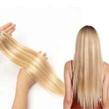 Piano Color Micro-Loop Hair Extensions Invisible Remy Hair Extension For Women Hair Extension 50/100/150 Stand/Pack Invisible Micro-Loop Beads Hair Extension Soft Wearing No Glue No Clip Invisible Remy Hair Extension 2-3 Packs To Add The Length Human Hair Extensions For Daily Use Birthday Party Christmas Use - P01-50 Stand - View 2