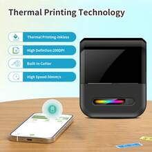 Portable Thermal Label Printer, Wireless Label Maker, Compatible With IOS & Android, For Small Business, Office, Home, Clothing, Supermarkets, Jewelry, And Food Industries, Includes 1 Roll Of 40*20mm Labels