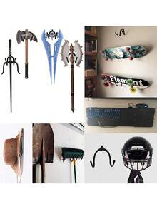 1pcSkateboard Wall Mount Hook, Skateboard Rack ,Gun Rack Storage Gun Hooks, Wall Mount, Suitable For Any Rifle Shotgun Bow With Pad And Heavy Steel, Wall Mount Storage,Nail Holder Key,Floating Shelf,Organiser,Christmas,Christmas Decorations,Hooks,Door Hanger,Bedroom,Hanger,Wall Hanger,Wall Hook, Key Holder,Key Holder Wall,Key Hanger - Multicolor - View 5