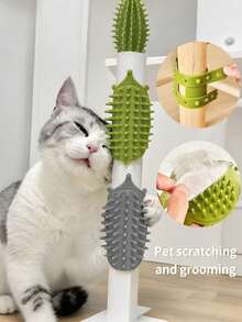 猫抓板按摩器宠物猫抓板摩擦刷幼猫美容自清洁桌狗幼猫抓板梳子