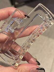 2pcs Acrylic Transparent Clasp Ladies' Versatile Hair Accessory With Elegant Style Fall Winter Hair Clip Claw Clip Hair Accessories For Women For Vacation Outfits Woman Fashion Hair Clutch