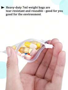 2/5/10/30pcs Travel Portable Pill Storage Bag, EVA Transparent Reusable Zipper Sealed Dust-Proof Waterproof Jewelry Organizer Pouch Travel Essentials For Holiday Vacation Medicine Organizer Emergency Kit Medicine Bag Pill Box Medicine Storage Bag For Travel For Outdoor First Aid Bag