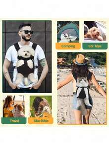 1pc New Pet Outdoor Chest Backpack, Cat And Dog Backpack, Mesh Breathable And Comfortable Backpack, Portable Backpack For Outdoor Use,Room Decor,Halloween Decor,Halloween,Fall DecorSecret Santa Gifts For Women,Valentine's Day Gifts, Stocking Fillers, Personalised Gifts, Christmas Gifts