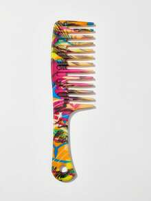 1件装水转印大号塑料抽象哑光干湿两用宽齿发梳，适用于理发店、美容院、返校季、旅行度假等场合，是美发爱好者的理想之选。这款发梳套装包含梳子、解结梳、球形梳、迷你发梳套装、木梳、发梳、美发设备、发型设计、美发、发梳、发梳套装、梳子、卷发梳、解结梳、女士发梳、理发配件、理发店、美发设备等。