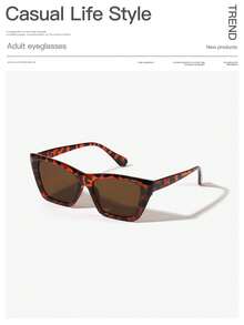 1/2 件女士亚克力休闲猫眼时尚白色眼镜，适合度假出游和日常生活装扮，搭配优雅夏季海滩度假、户外、旅行学院风，适合返校 - 彩色 - 查看 4