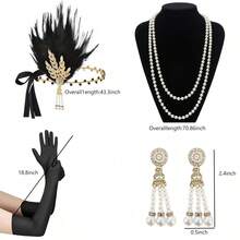 女士现代连衣裙 1920 年代复古流苏亮片蕾丝鸡尾酒会连衣裙 惊艳盖茨比女士连衣裙 搭配咆哮的 20 年代配饰套装 万圣节派对化妆舞会 - 多色 - 查看 6