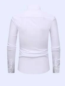 2025 Wing Collar French Dress Shirt  Free Bow Tie  Stretch Comfort Fit Wrinkle-Free & Breathable Self-Tie Wing Collar Shirt Groom's Luxury Wingtip Shir Black Tie Ready Wedding/Black Tie/Gala - 白色 - 查看 2