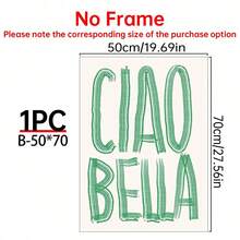 1pc Ciao Bella Poster Decoration, Wall Art, Girly Room Decor, Cute Wall Art, Pink Retro Poster, Wall Decoration Poster, Wall Canvas Decoration, Ideal Gift For Bedroom Living Room