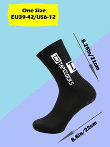 FLSHMCEN Sports Outdoor Men's Soccer Socks Anti Slip 1 Pair Non-Slip Gripper Pads For Football Basketball Sports With Grippers Socks - Black - View 6