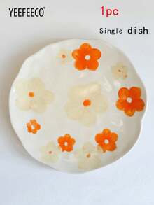 yeefeeco 1 pezzo Set tazza e piattino in ceramica, tazza da caffè e piattino con motivo floreale, tazza da tè carina e piattino, adatto per uso domestico, tè pomeridiano, ragazze e periodo di rientro a scuola