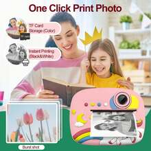 Kids' Printing Toy Camera, Can Take Photos/Record Videos And Instantly Print Images - Multifunctional Photo & Video Printer With 5 Rolls Of High-Resolution Paper, 48MP Dual Lens Cameras In A Gift Box For Kids Birthday, Kids Photo Printing, Children Video Recording, Playful Tech Aesthetic, Children Electronics, Quality Print Output, Young, Parents Of