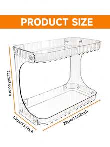 1pc 2-Tier Makeup Storage Box, Beauty Care Assistant, Skincare, Body Wash, Sunscreen Storage Box, Vanity Organizer Basket, Bathroom Storage Rack, Bottle Organizer Rack, Mother's Day Gift, Home Decor, Back To School Supplies