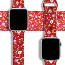 Silikonowy pasek do zegarka 38/40/41/42/44/45/46/49 mm Bransoletka świąteczna do serii Ultra 11 10 9 SE 8 7 6 5 4 3 2 1 Najlepszy prezent dla przyjaciela/rodziny