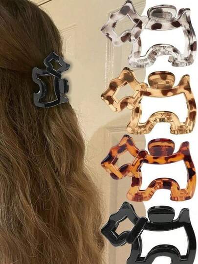 1 Peça Clipe de Cabelo com Pegada de Cachorro de Plástico para Mulheres - Acessório de Cabelo Lateral Simples e da Moda para Outono e Inverno, Acessórios de Cabelo Elegantes para Mulheres em Looks de Férias