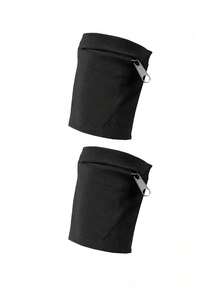 Outdoor Sports Wrist Pouch, Zipper Closure, Multi-Function Hidden Storage Bag, Private Wallet, Cycling Phone Bag, Fitness Arm Bag, Wrist Pouch, Running Storage Wallet, Travel Essential, Multi-Function Hair Scrunchies For Women & Girls, Invisible Black Hair Ties, Travel Accessories, Beach Holiday, Summer Vacation, School Supplies, Back To School Essentials - Multicolor - View 10