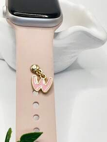 1pc Diamond Encrusted 26 English Letter Charm, Suitable For Silicone Watch Band Decoration - one-size - View 52