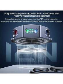 REMAX RT-F14 Mobile Phone Radiator - A Cooling Device For Game Streaming. Lightweight And Compact, Only 63g, Semiconductor Refrigeration Back Clip, Gunmetal Black