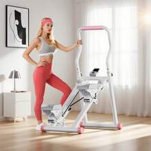 Foldable Stair Stepper For Home Gyms, Vertical Climbing Machine, Foldable Step Climber, Full-Body Workout, Adjustable Handrails/Pedals, 3-Level Incline Adjustment, White - trắng - Xem 9