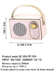 Altavoz Bluetooth portátil y inalámbrico vintage, compatible con reproducción USB/tarjeta TF, altavoz pequeño y creativo de alta calidad, opción de regalo ideal