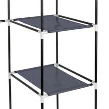 67" Portable Clothes Closet Wardrobe With Non-Woven Fabric And Hanging Rod Quick And Easy To Assemble Gray - Grey - View 6