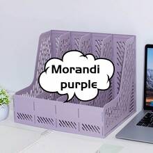 Organizador de Arquivo de Escritório Dobrável com 4 Compartimentos, Estante de Armazenamento de Documentos